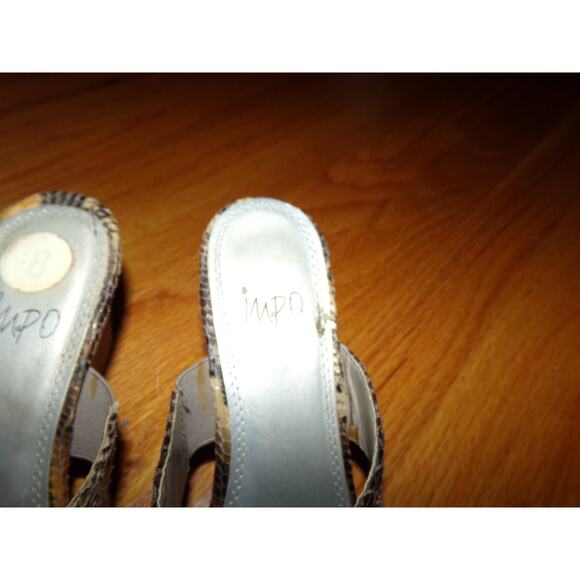 Impo Voyage reptile print wedge slide sandals 8M 3 inch wedge - Picture 2 of 6